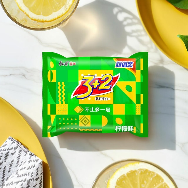 3+2 Soda Biscuit Lemon 375g